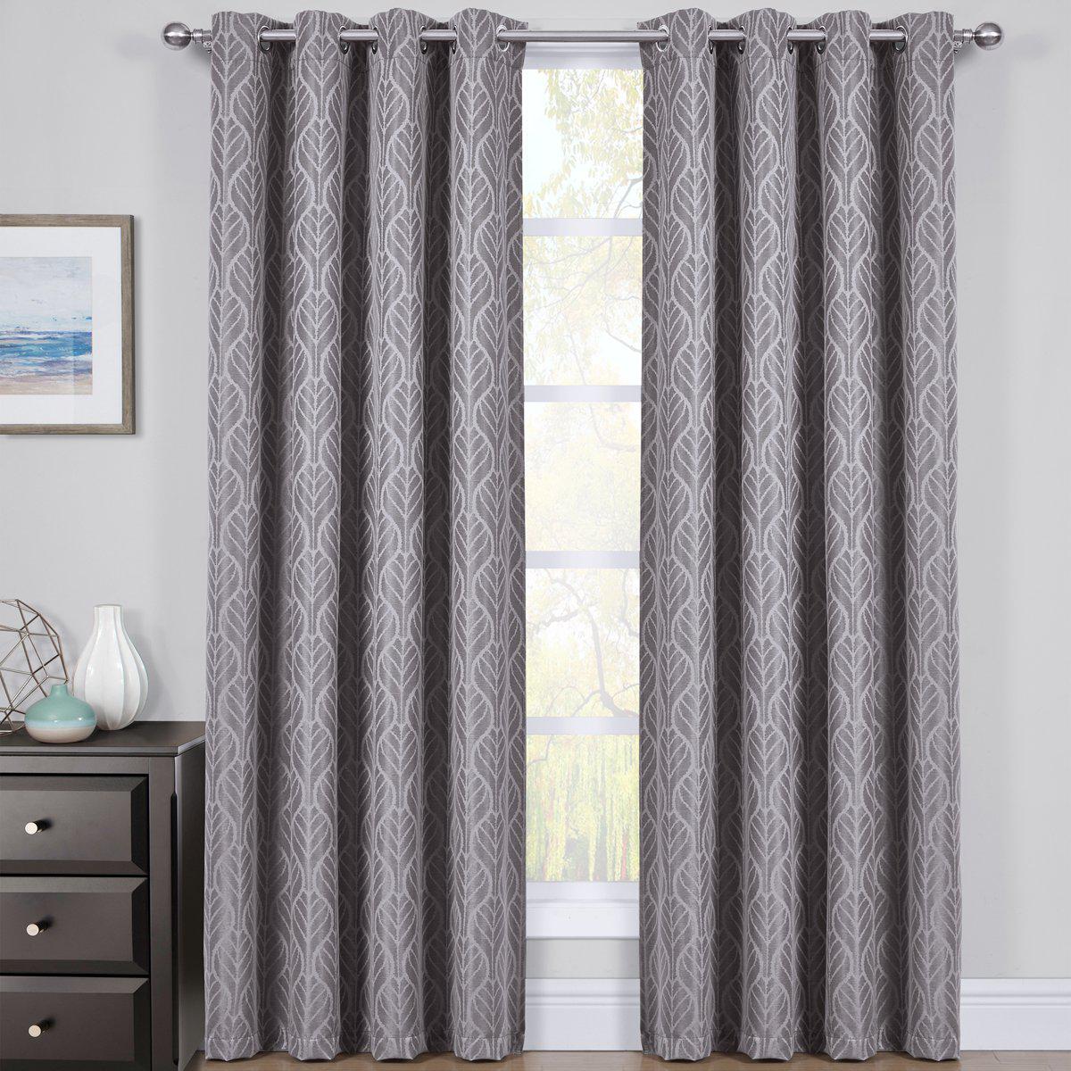 Pair Hilton Blackout Curtains Jacquard Thermal Insulated Set of 2 Panels - Image 10