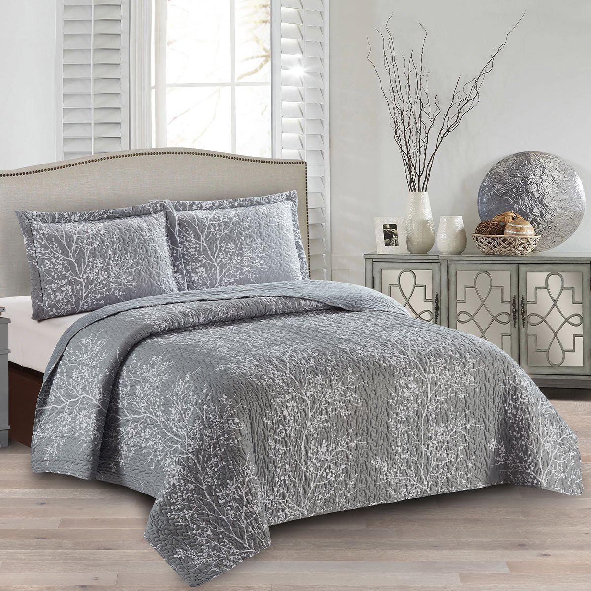 Odette Grey Quilt - Bedspread Set - Image 3