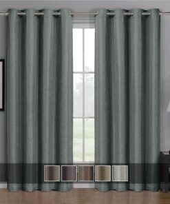 Gulfport Faux Linen Blackout Weave Curtains With Grommets Single Panel