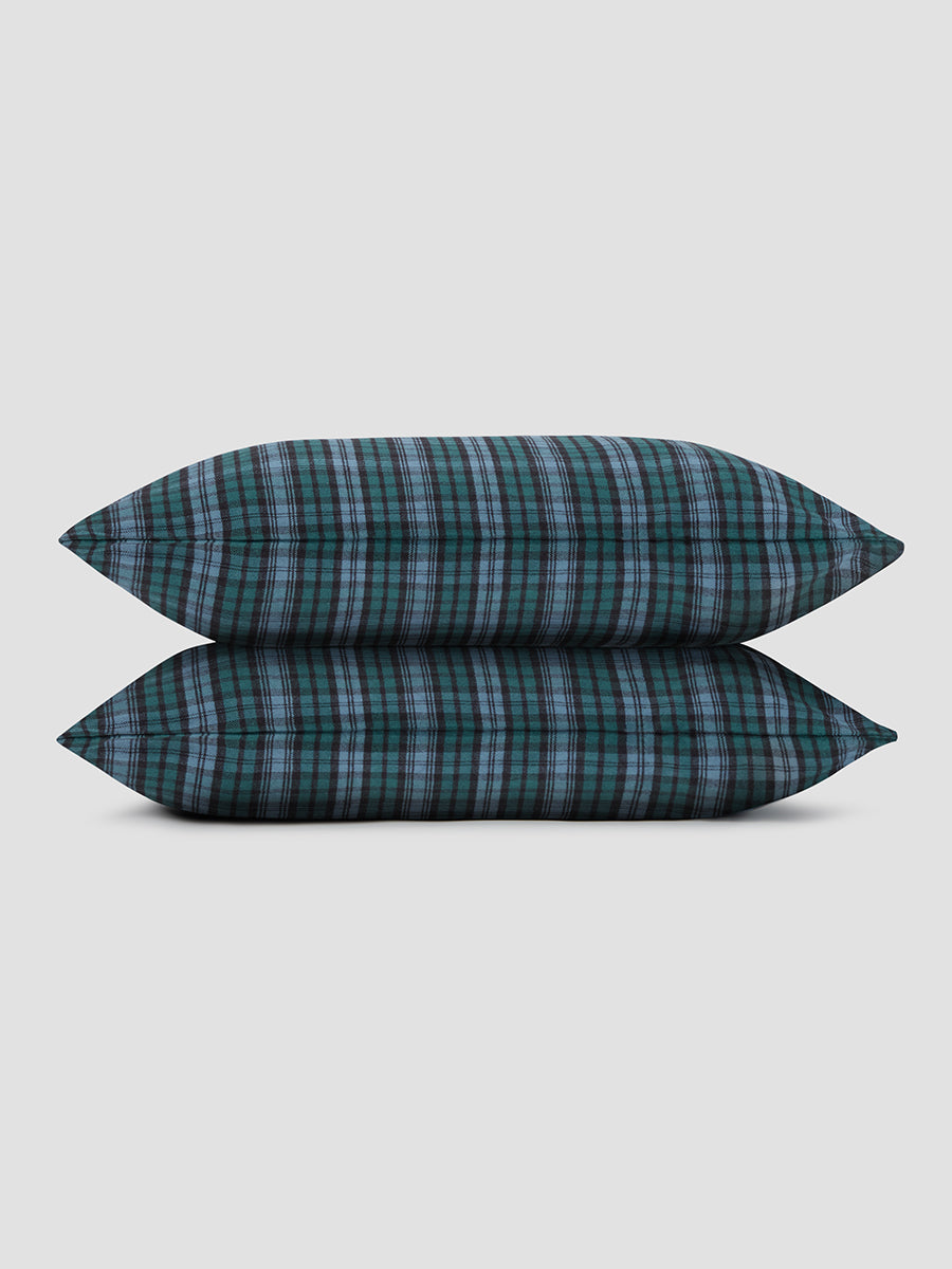 Canopy Heathcliff Plaid Flannel Cotton Pillowcase (Pair) - Image 2