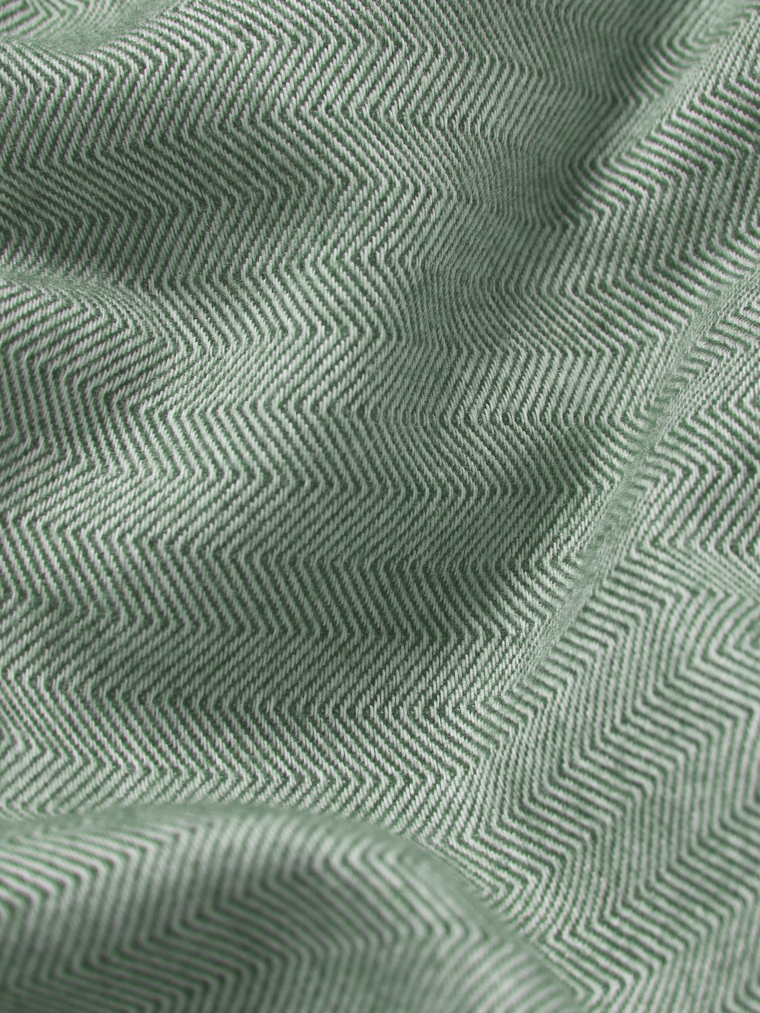 Spruce Green Herringbone Flannel Cotton Duvet Cover - Image 3
