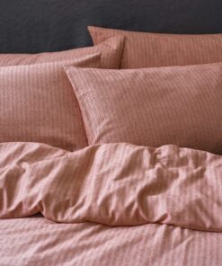 Auburn Red Herringbone Flannel Cotton Pillowcases (Pair)