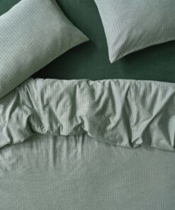 Spruce Green Herringbone Flannel Cotton Duvet Cover
