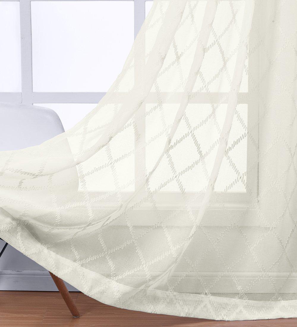 Harvard Grommet Top Embroidered Sheer Panel Pair (Set of 2 ) - Image 5