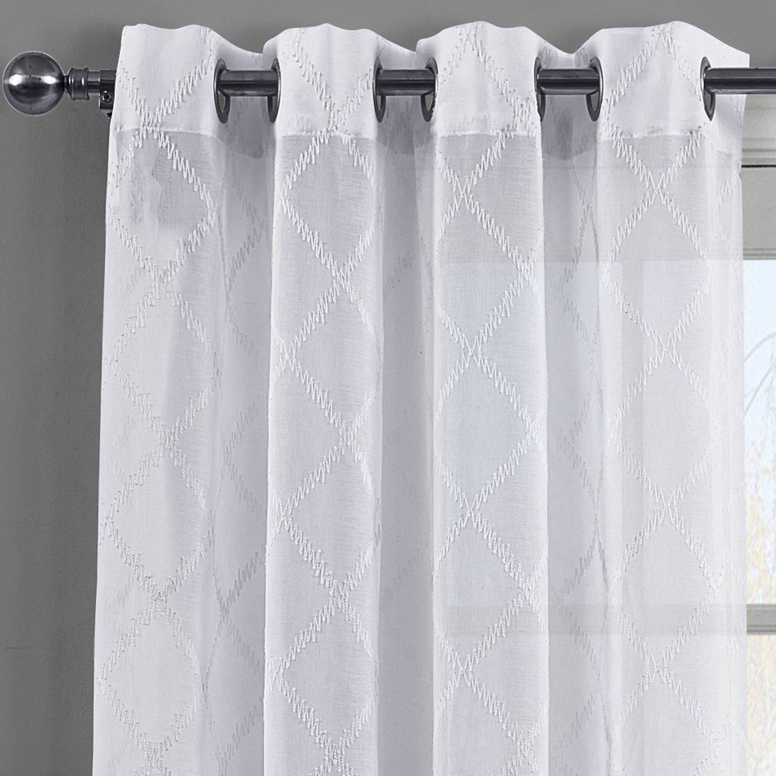 Harvard Grommet Top Embroidered Sheer Panel Pair (Set of 2 ) - Image 2