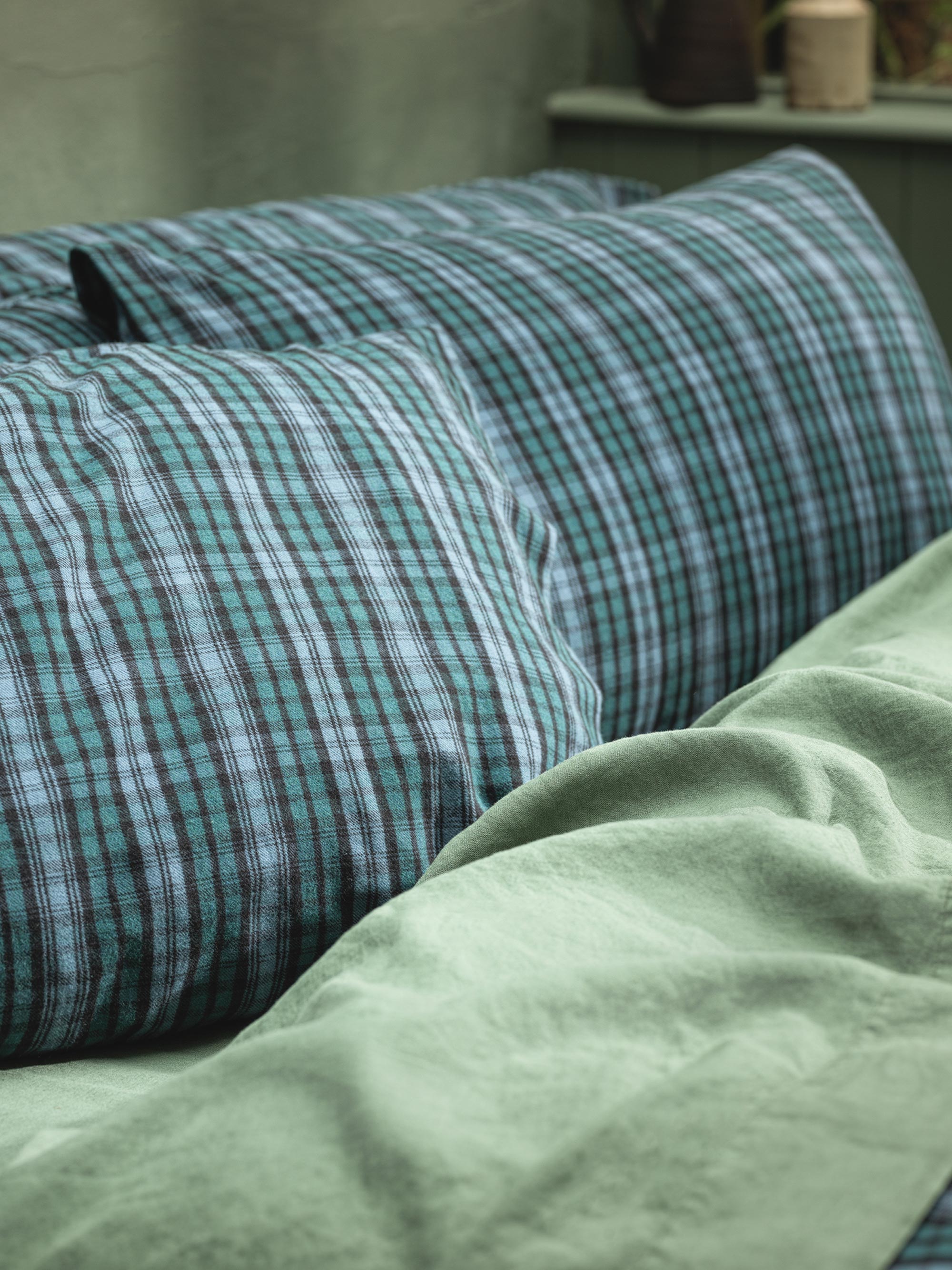 Canopy Heathcliff Plaid Flannel Cotton Pillowcase (Pair)