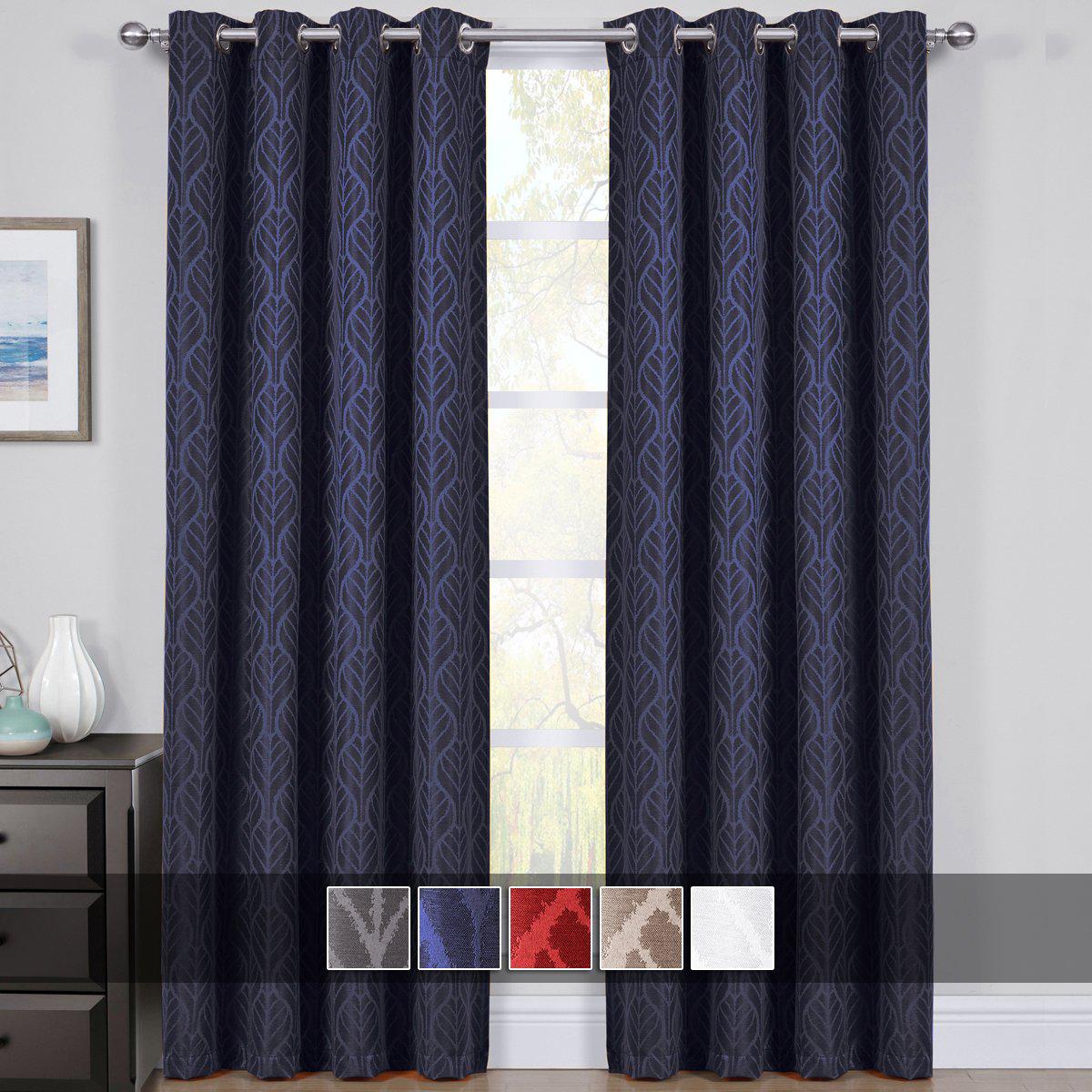 Pair Hilton Blackout Curtains Jacquard Thermal Insulated Set of 2 Panels - Image 14