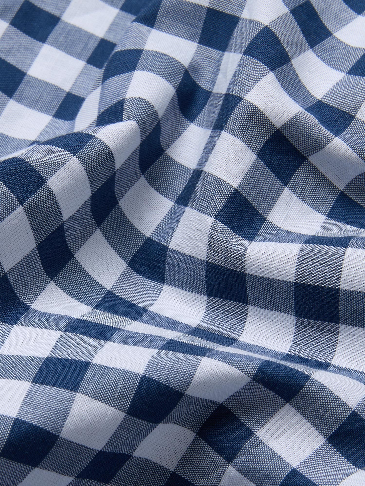 Indigo Small Gingham Cotton Duvet Cover - Image 3