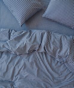 Indigo Small Gingham Cotton Duvet Cover