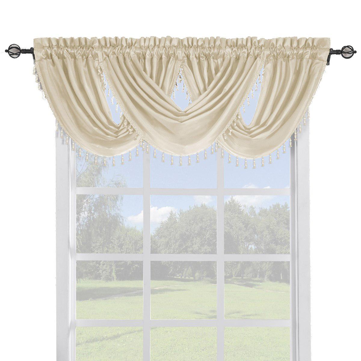 Soho Faux Silk Curtain Panels or Waterfall Valance (Single) - Image 38