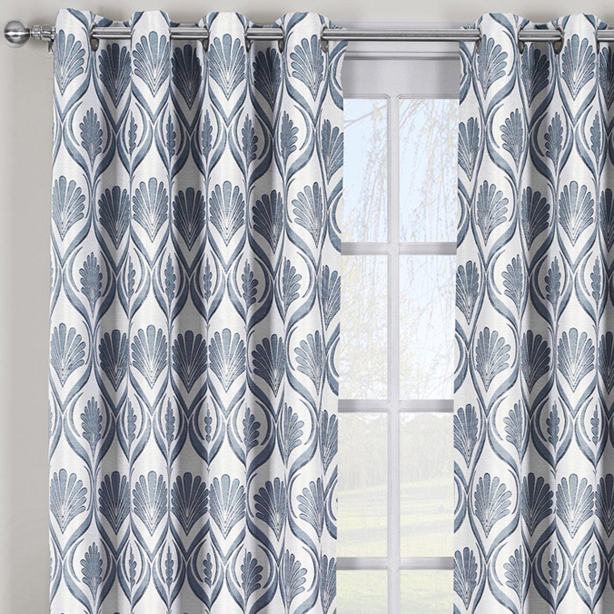 Modern Jacqueline Jacquard Drapes Grommet Top (Set of 2 Panels) - Image 2