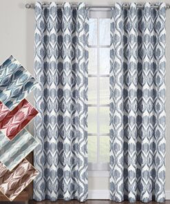 Modern Jacqueline Jacquard Drapes Grommet Top (Set of 2 Panels)