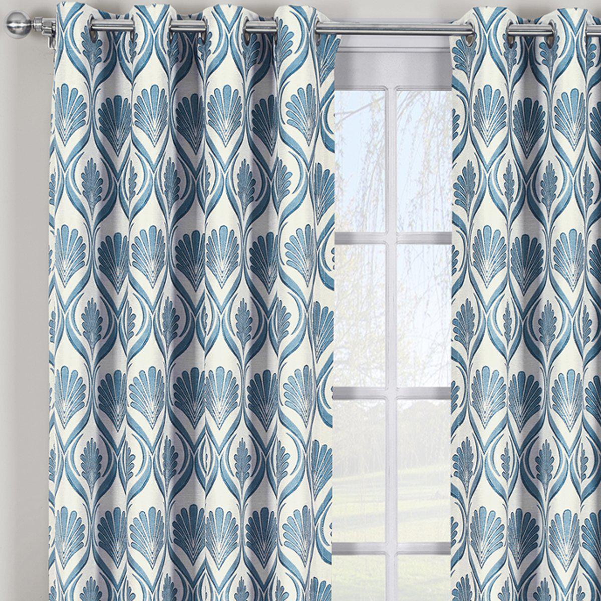 Modern Jacqueline Jacquard Drapes Grommet Top (Set of 2 Panels) - Image 3