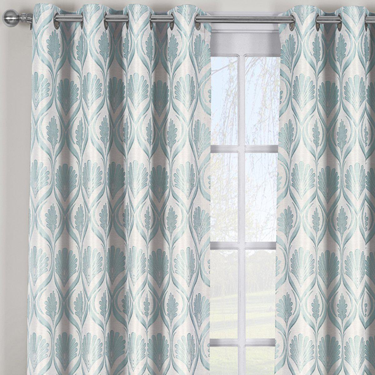 Modern Jacqueline Jacquard Drapes Grommet Top (Set of 2 Panels) - Image 5