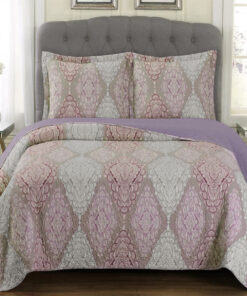 Jewel Patchwork Print Oversized Reversible Quilt Set in Full/Queen. King/CalKing