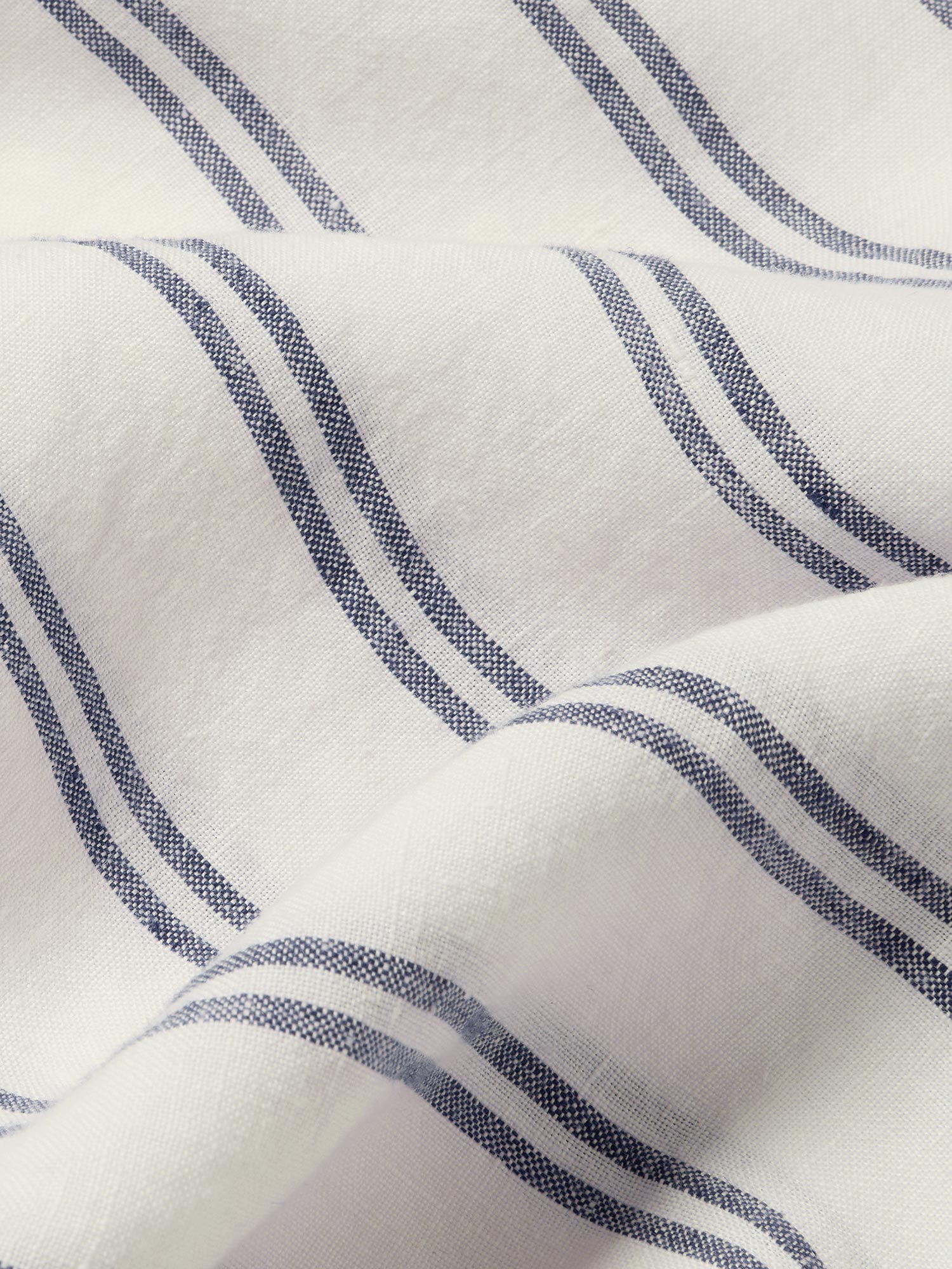 Ivory Kemptown Stripe 100% Linen Flat Sheet - Image 3