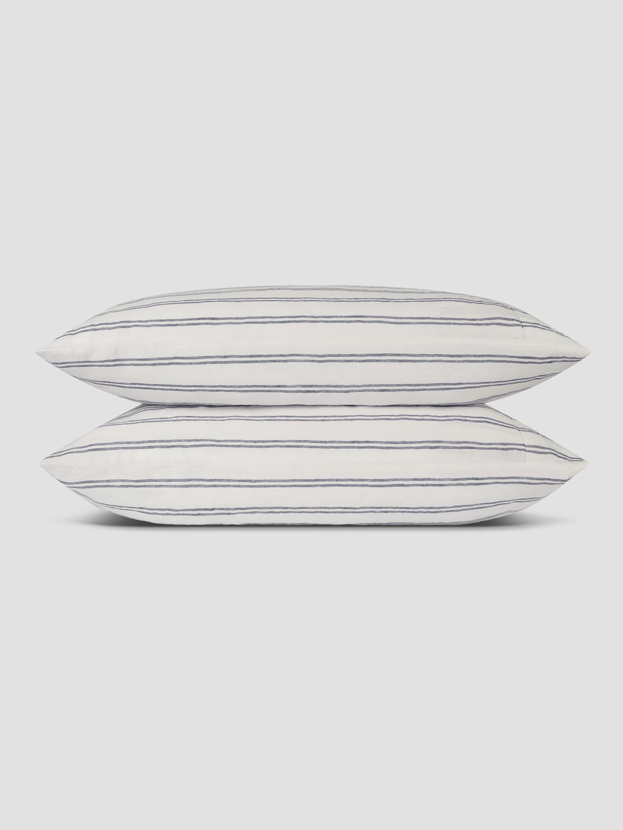 Ivory Kemptown Stripe 100% Linen Pillowcase (Pair) - Image 2