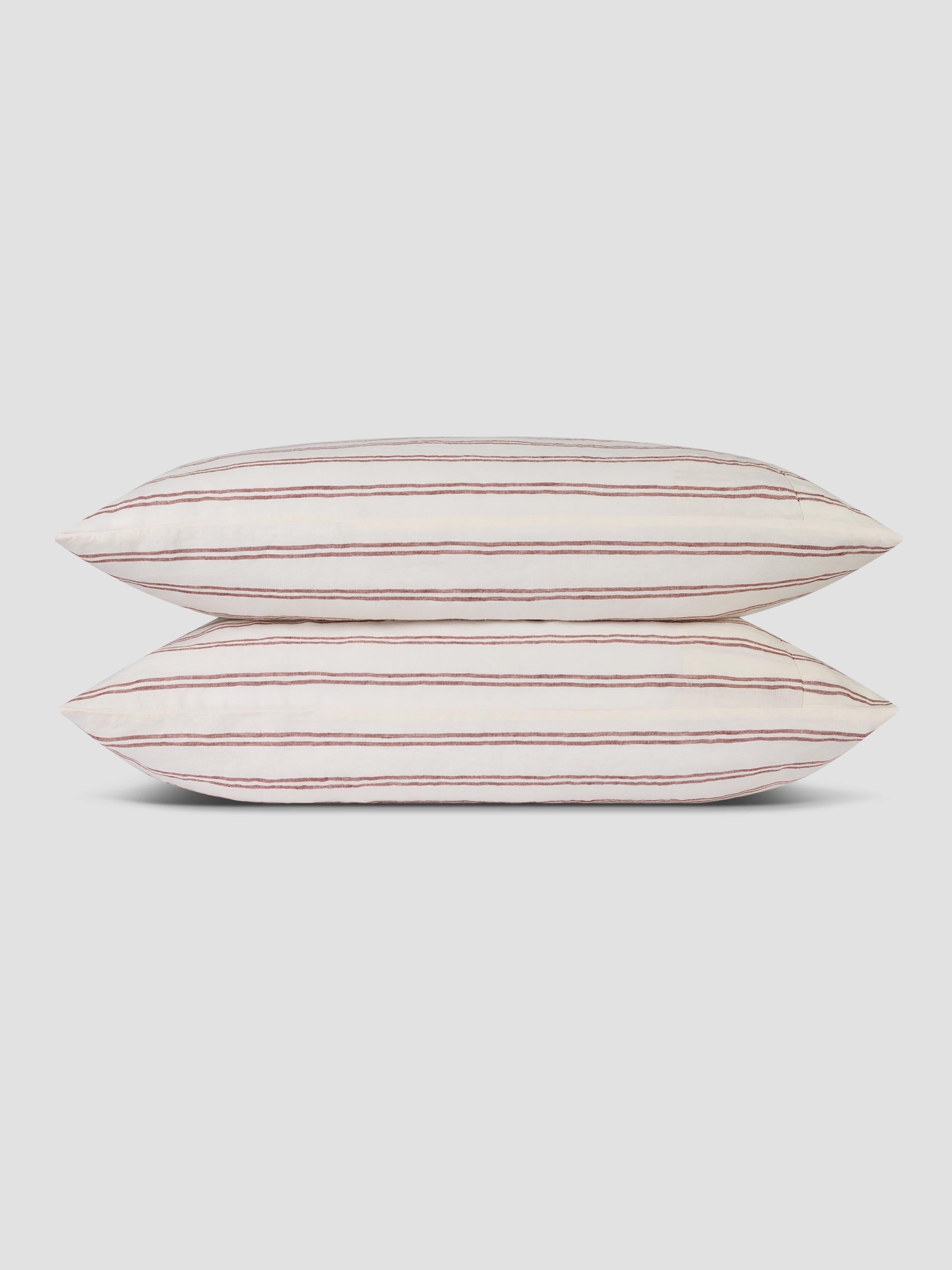 Rhubarb Kemptown Stripe Linen Blend Pillowcase (Pair) - Image 2