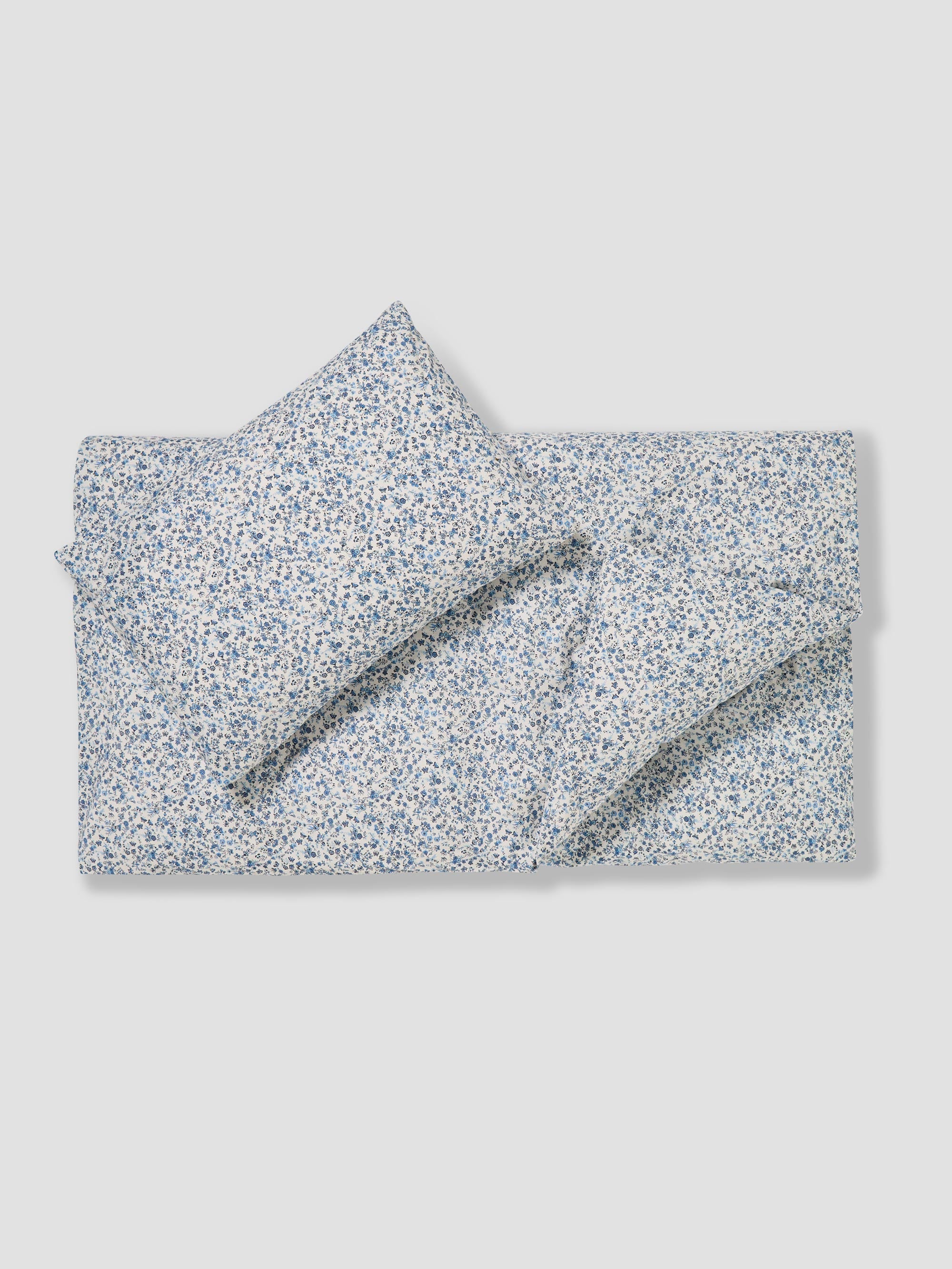 Blue Mini Meadow Kids Cotton Bedding Set - Image 3