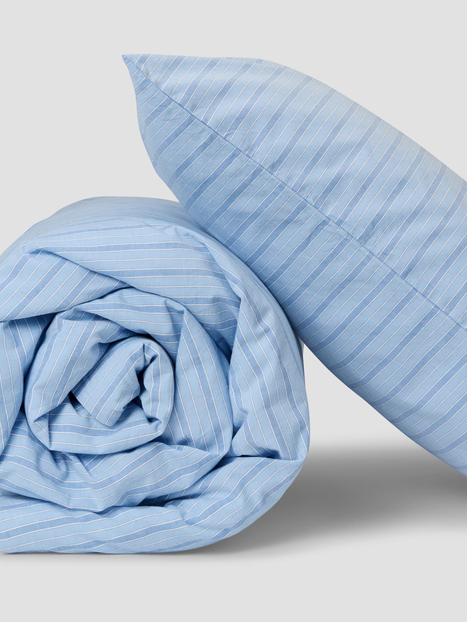 Pale Blue Favorite Shirt Stripe Kids Cotton Bedding Set