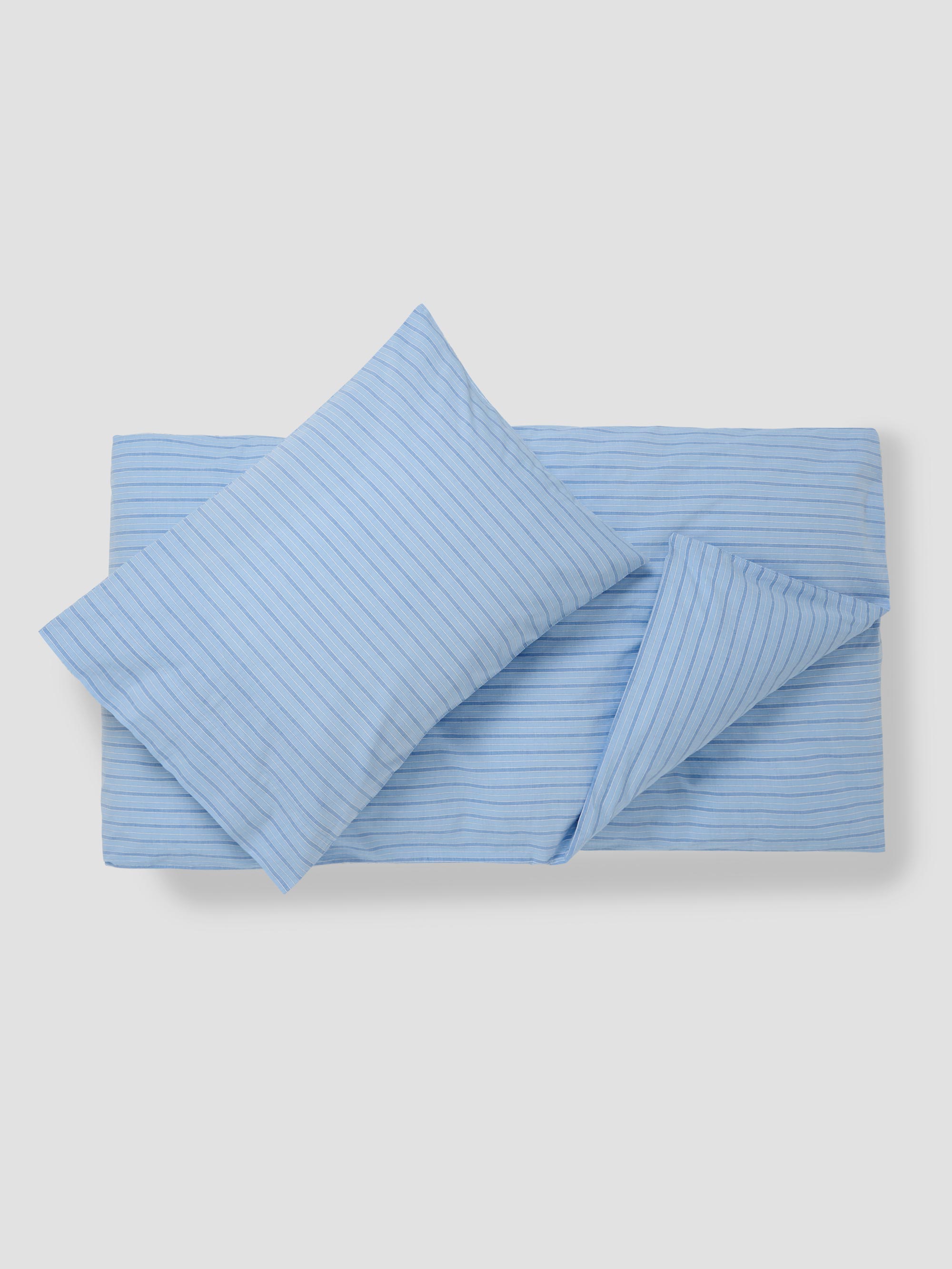 Pale Blue Favorite Shirt Stripe Kids Cotton Bedding Set - Image 3
