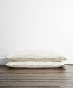 Stripe 100% Flax Linen King Pillowcases (Set of Two)