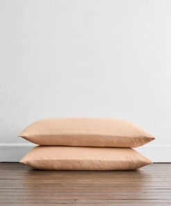 Terracotta 100% Flax Linen King Pillowcases (Set of Two)