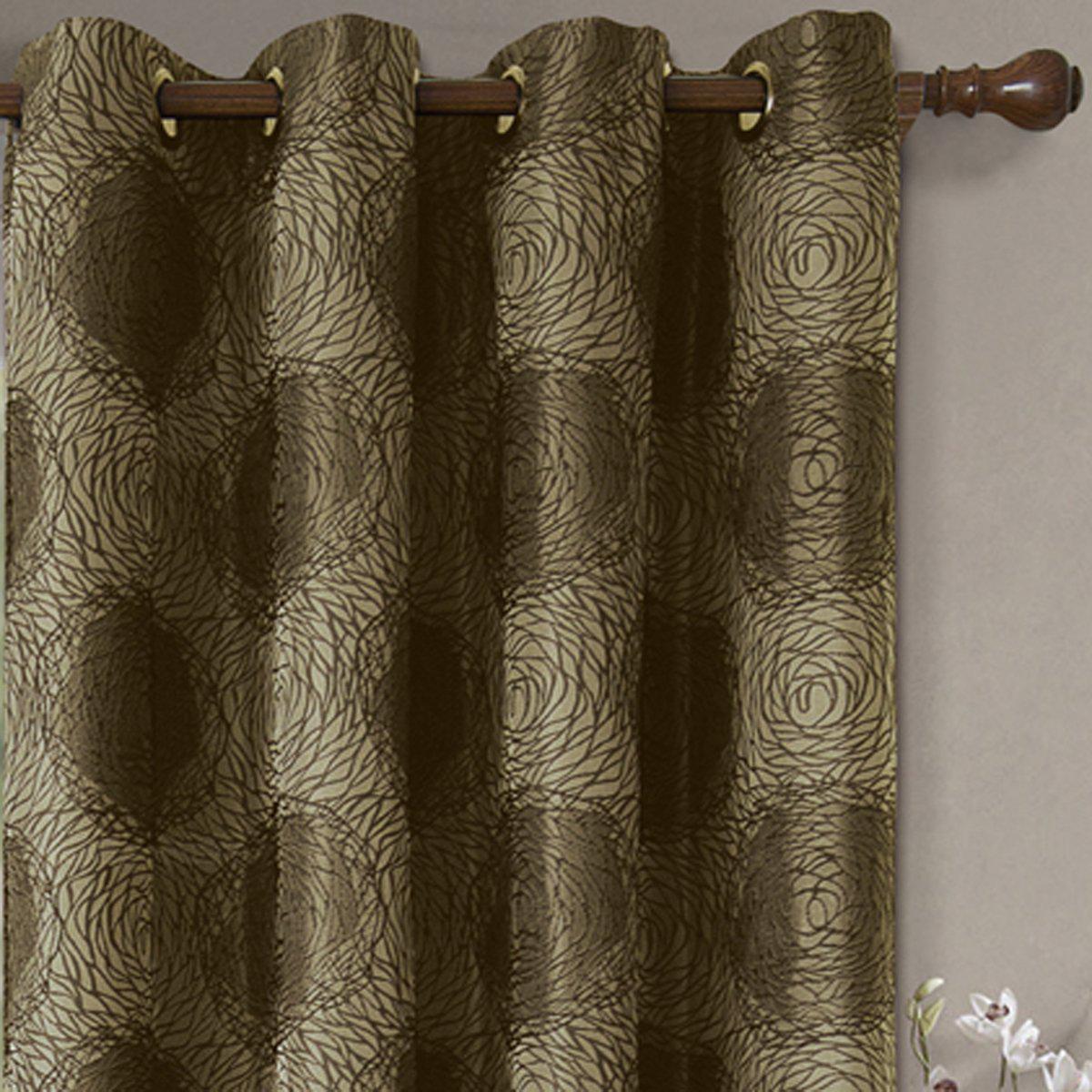 Lexington Circle Swirl Jacquard Curtains Top Grommet Panels (Set of 2) - Image 6