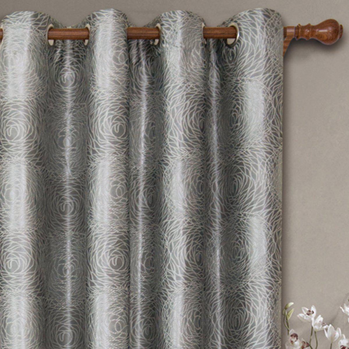 Lexington Circle Swirl Jacquard Curtains Top Grommet Panels (Set of 2) - Image 4