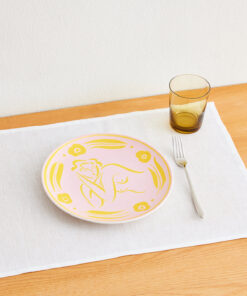 Liv & Dom x Bed Threads 'Amber Bloom' Ceramic Dinner Plate