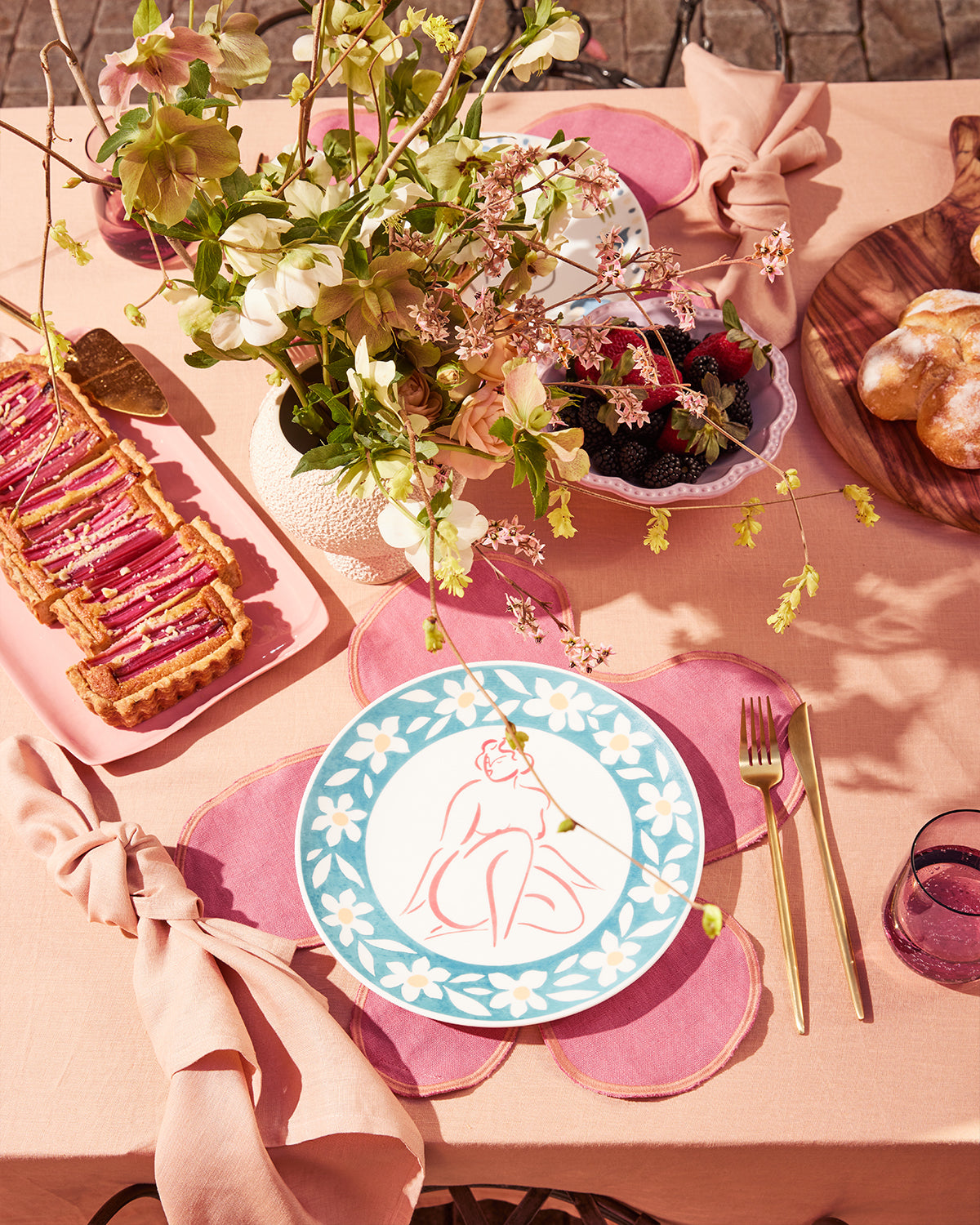 Liv & Dom x Bed Threads 'Blossom' Ceramic Dinner Plate - Image 3