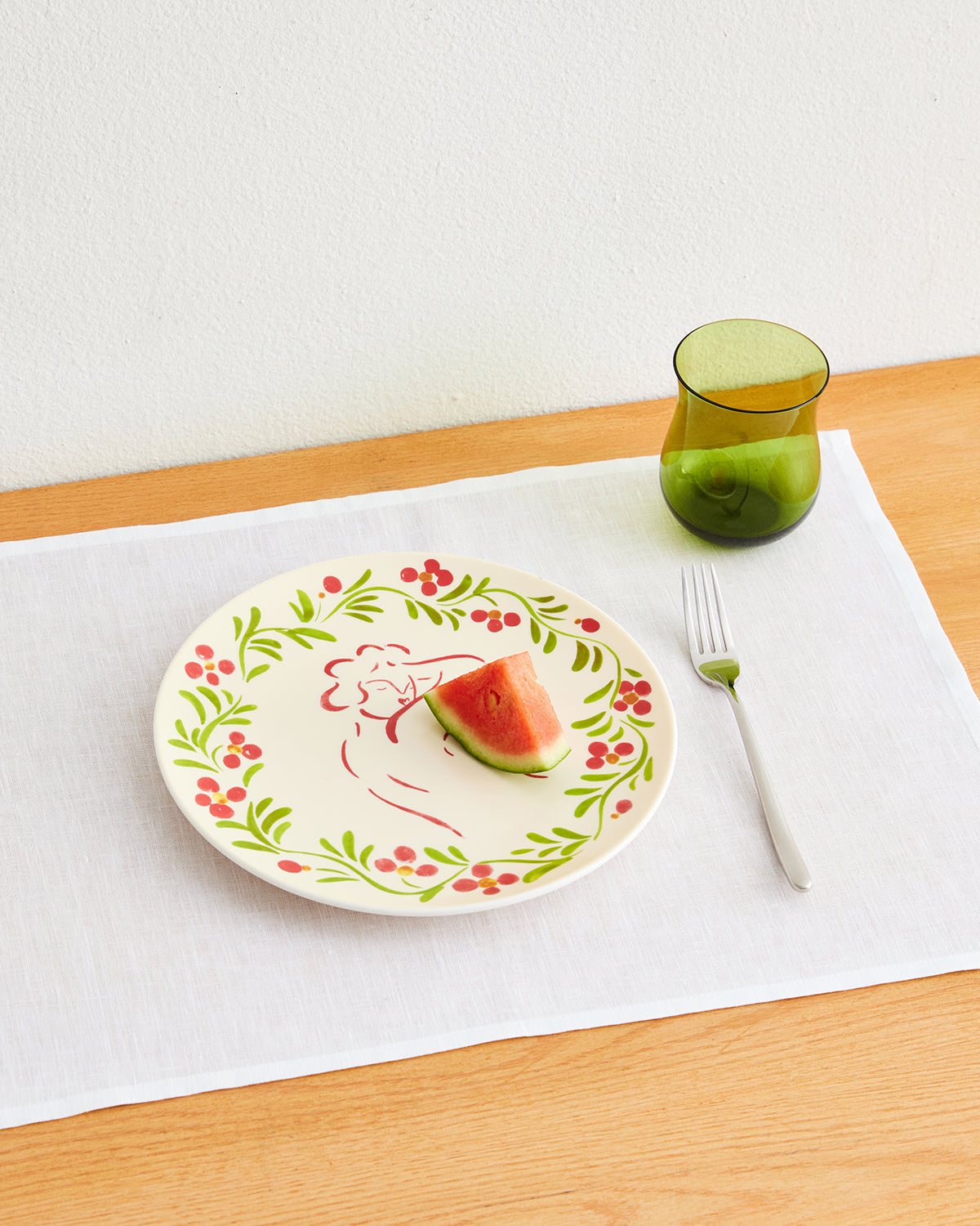 Liv & Dom x Bed Threads 'Pink Anemone' Ceramic Dinner Plate - Image 2