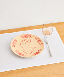 Liv & Dom x Bed Threads 'Wild Poppy' Ceramic Dinner Plate