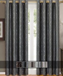 Laguna Contemporary Swirl Jacquard Curtain Panels With Top Grommets (Pair)