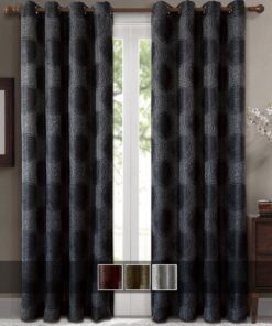 Lexington Circle Swirl Jacquard Curtains Top Grommet Panels (Set of 2)