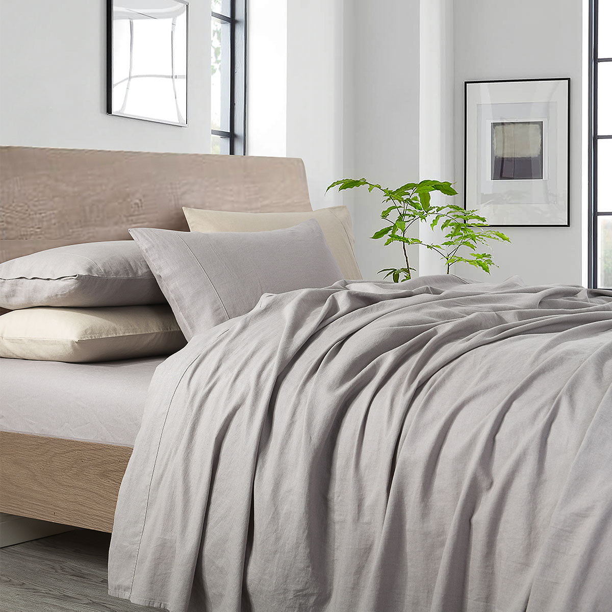 Pre-Washed Belgian Flax Linen Cotton Pillowcases (Pair) - Image 2