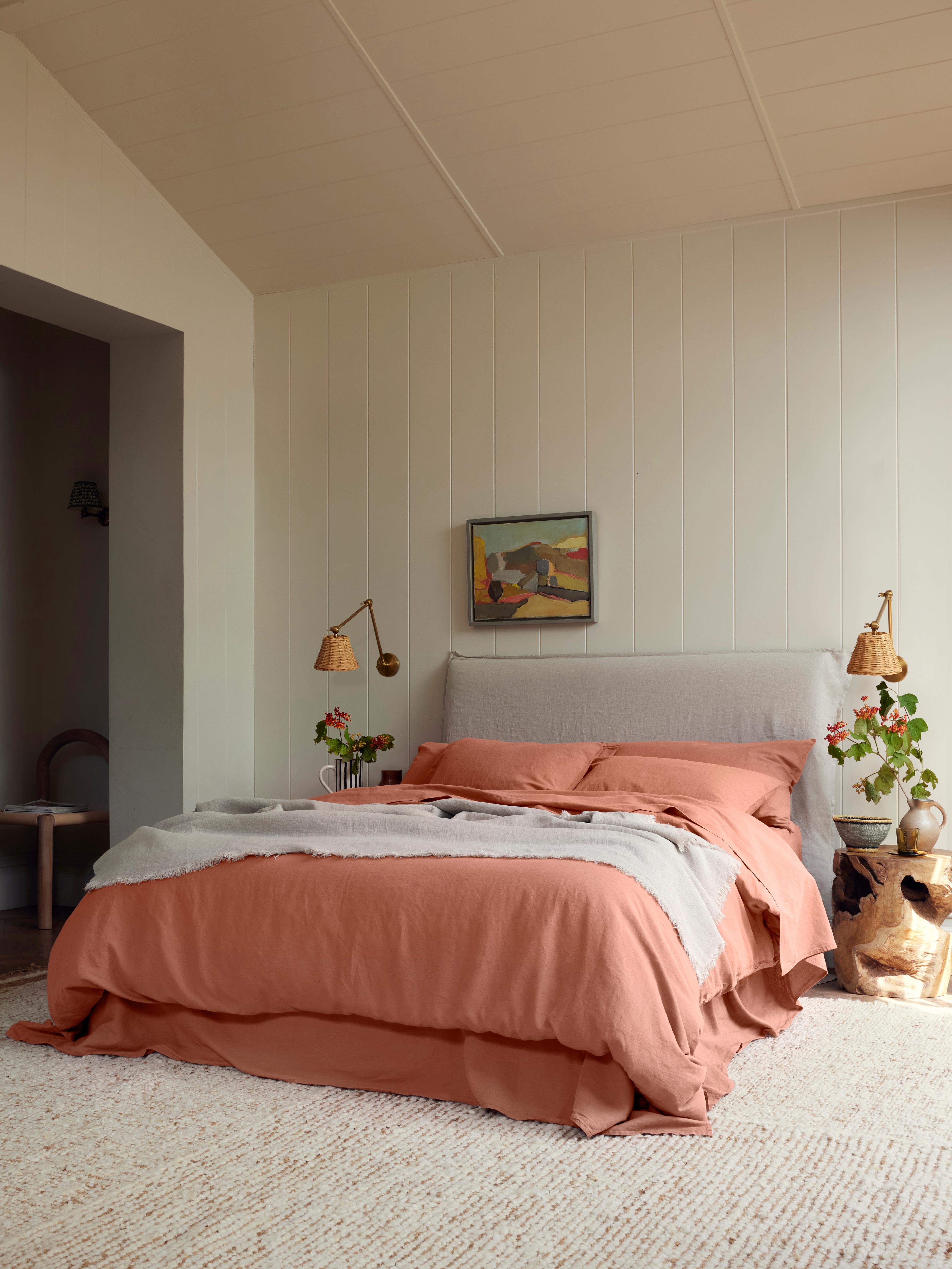 Warm Clay 100% Linen Duvet Cover - Image 2