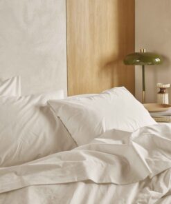 Mindful Cream Washed Cotton Percale Pillowcases (Pair)