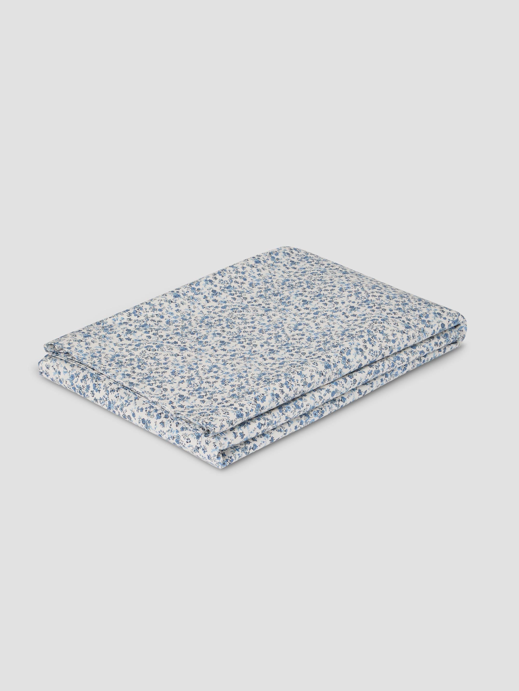 Blue Mini Meadow Cotton Flat Sheet - Image 2