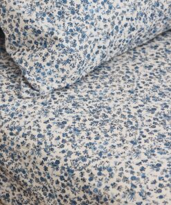 Blue Mini Meadow Cotton Fitted Sheet