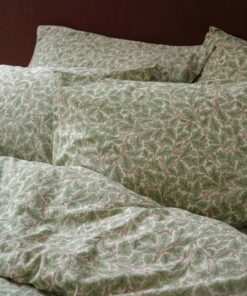 Leafy Arbour Oak Washed Cotton Percale Pillowcases (Pair)