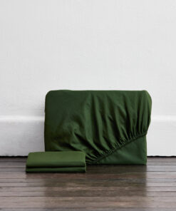 Moss Organic Cotton Percale Fitted Sheet Set