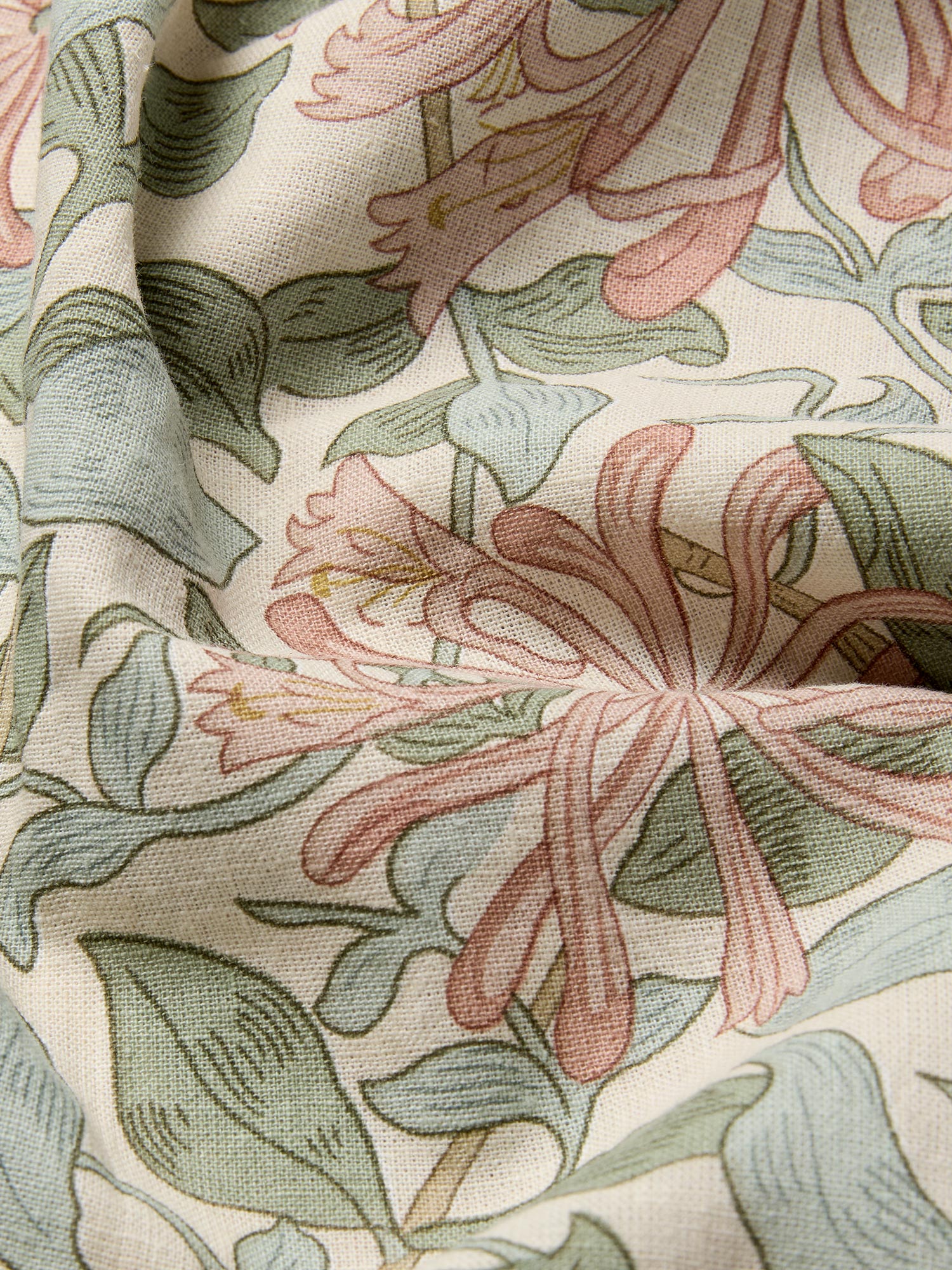 Soft Sage Honeysuckle Linen Blend Pillowcases (Pair) - Image 3