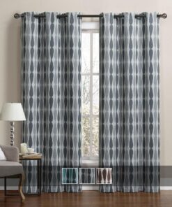 Printed Mansoon Triple Weave Blackout Curtain Panels 76Wx84L(Set Of 2)