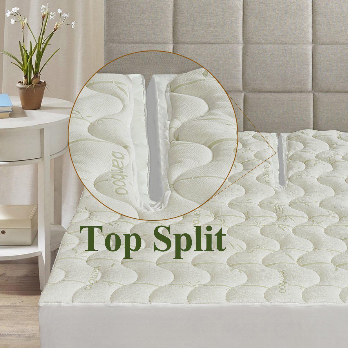 Top Split Cal King (Flex CalKing) Waterproof Bamboo Jacquard Mattress Pad - Image 3