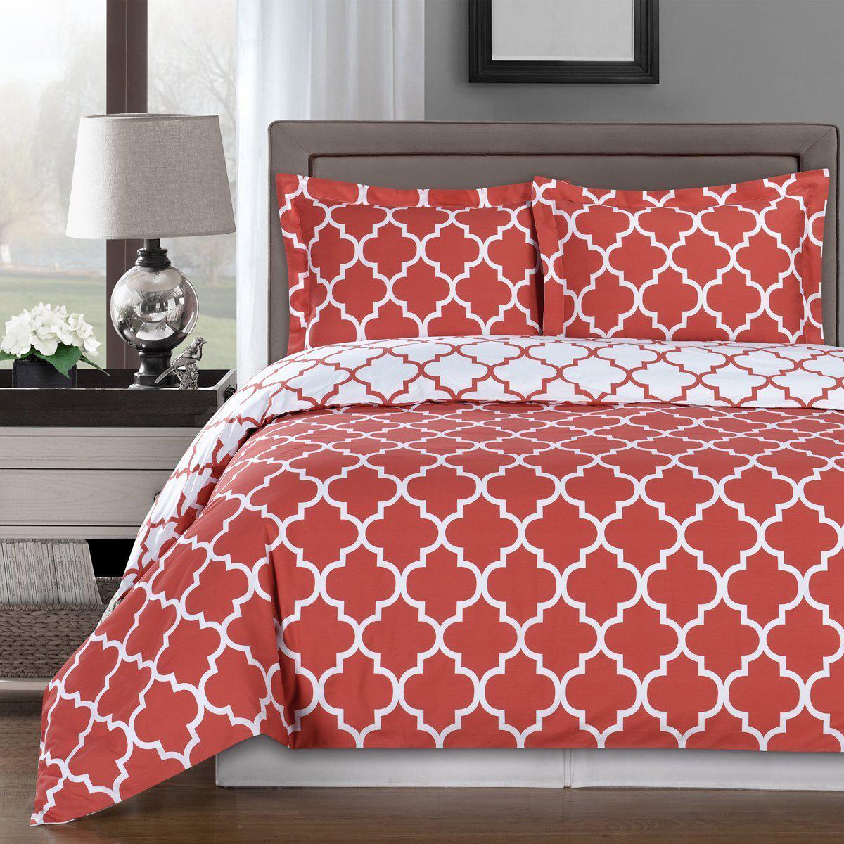 Quatrefoil Pattern Duvet Cover Set - Meridian