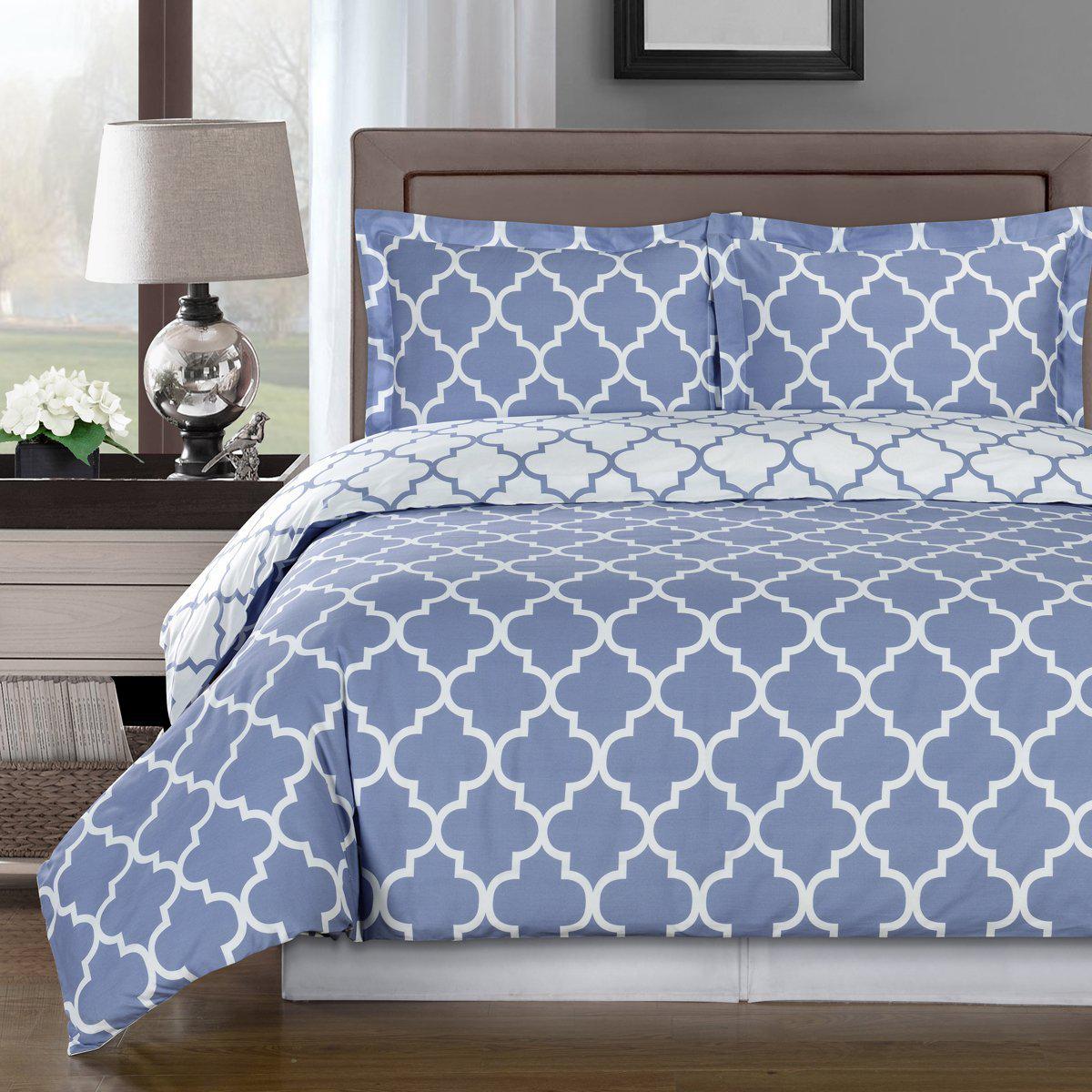Quatrefoil Pattern Duvet Cover Set - Meridian - Image 11