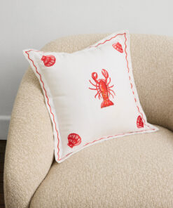 La Sirène 'Lobster' 100% French Flax Linen Cushion Cover