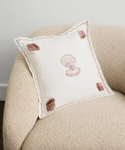 La Sirène 'Clam Shell' 100% French Flax Linen Cushion Cover