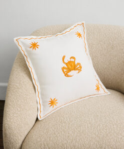La Sirène 'Crab' 100% French Flax Linen Cushion Cover